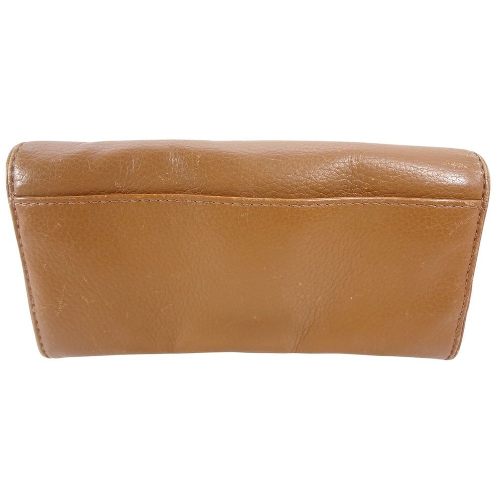 Vintage‎ Michael Kors Camel Brown Pebbled Leather Buckle Wallet Silver Hardware - Picture 4 of 7